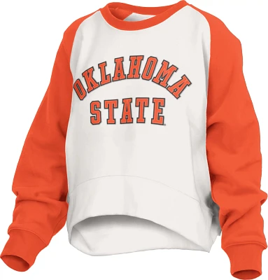 Three Square Women's Oklahoma State University Lotus Cozy Fleece Crew Sweatshirt