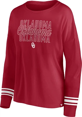 Fanatics Women's University of Oklahoma Fundamentals Triple Script Long Sleeve T-shirt