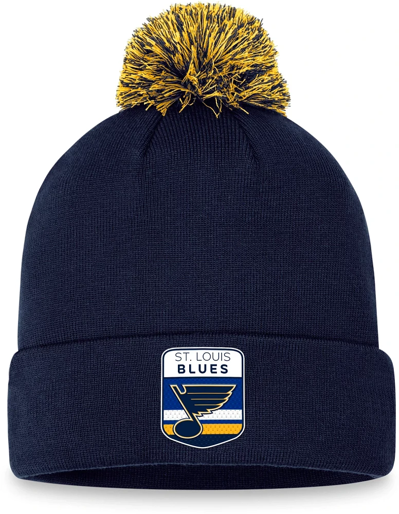 Fanatics Men's St. Louis Blues Authentic Pro Draft Pom Cuff Beanie                                                              