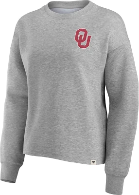 Fanatics Women's University of Oklahoma Heritage Ready Play Oversized Crewneck Sweatshirt