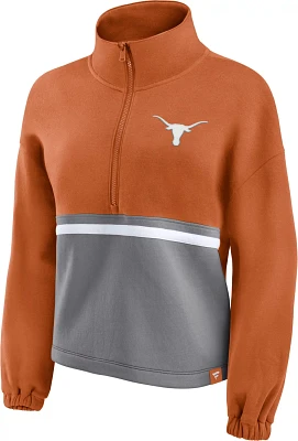 Fanatics Women's University of Texas Fundamentals Logo 1/4 Zip Long Sleeve Shirt