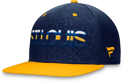 Fanatics Men's St. Louis Blues Authentic Pro Rink Debossed Flat Brim Snapback Hat                                               