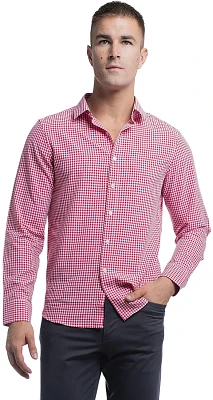 Barbell Apparel Men's Motive Striped Gingham Long Dress Shirt