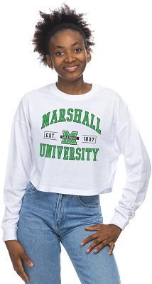 ZooZatz Women's Marshall University Crop Long Sleeve T-shirt                                                                    