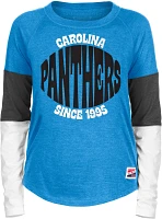 New Era Women's Carolina Panthers Bi-Blend Raglan Long Sleeve T-shirt                                                           