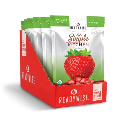 ReadyWise Simple Kitchen Organic Freeze-Dried Strawberries 6-Pack                                                               