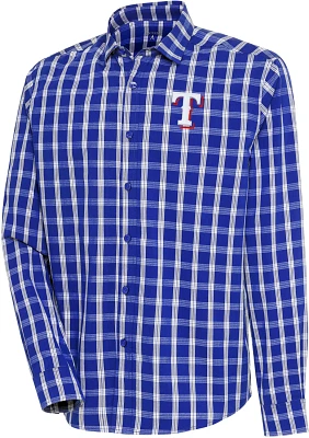 Antigua Men's Texas Rangers Carry Button-Down Shirt