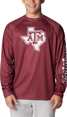 Columbia Sportswear Men's Texas A&M University PFG Terminal Tackle Heather Long Sleeve Shirt