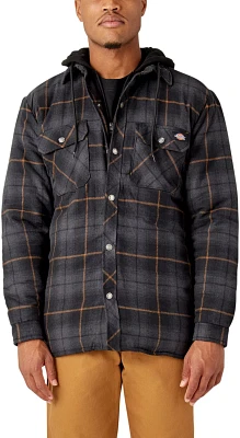 Dickies Men’s Hydroshield Fleece Hooded Flannel Shirt Jacket                                                                  
