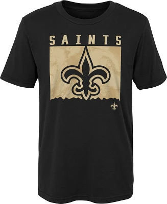 Outerstuff Boys' 4-7 New Orleans Saints Liquid Camo Logo Short Sleeve T-shirt