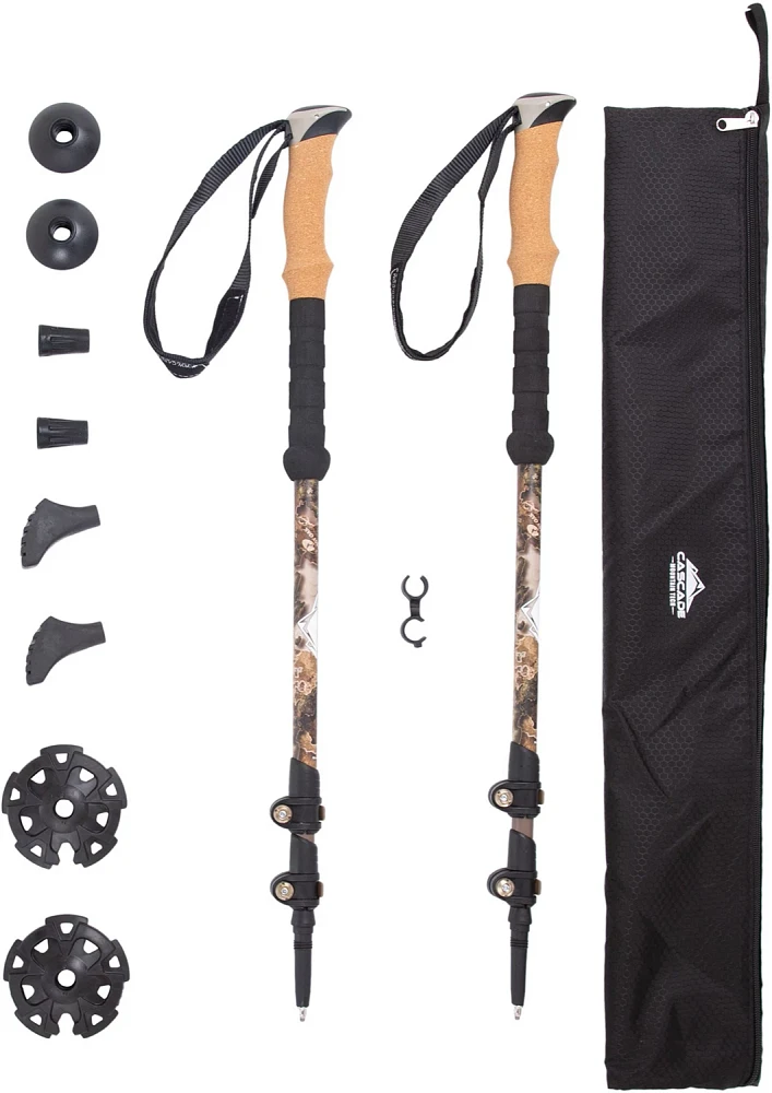 Cascade Mountain Tech Carbon Fiber Quick Lock Camo Trekking Poles                                                               