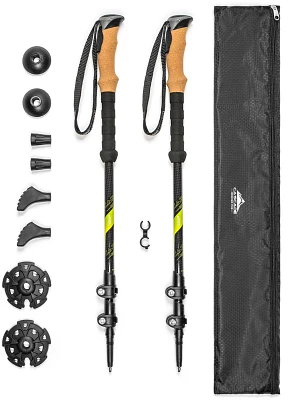 Cascade Mountain Tech Carbon Fiber Quick Lock Trekking Poles