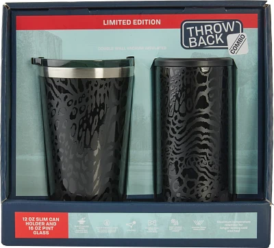 Magellan Outdoors Holiday Black Leopard 16 oz Beer and 12 oz Slim Throwback Set                                                 