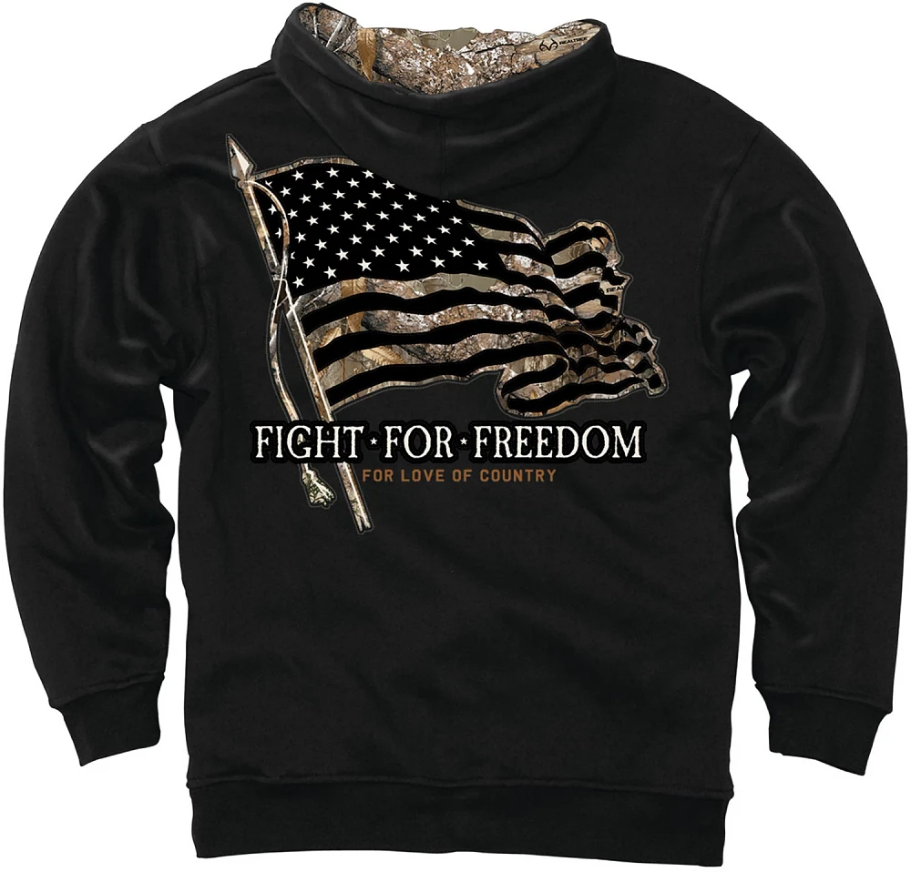 Buck Wear Men's Fight Camo Flag Hoodie