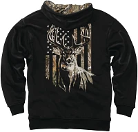 Buck Wear Men's Camo Stag and Stripes Hoodie