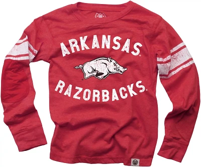 Wes and Willy Boys' University of Arkansas Sleeve Stripe Long T-shirt