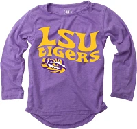 Wes and Willy Girls' Louisiana State University Retro Hippy High-Low Burn Out Long Sleeve T-shirt