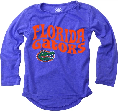 Wes and Willy Girls' University of Florida Retro Hippy High-Low Burn Out Long Sleeve T-shirt