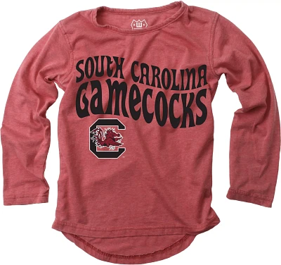 Wes and Willy Girls' University of South Carolina Retro Hippy High-Low Burn Out Long Sleeve T-shirt
