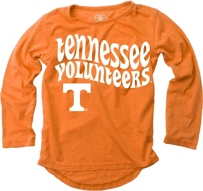 Wes and Willy Girls' University of Tennessee Retro Hippy High-Low Burn Out Long Sleeve T-shirt