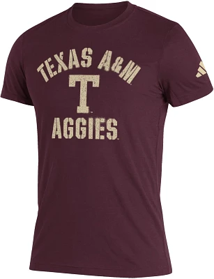adidas Men's Texas A&M University Number 2 Stencil Fresh T-shirt