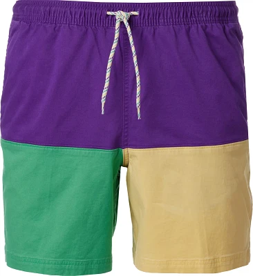 Magellan Outdoors Men's Mardi Gras Color Block Washed Shorts 7