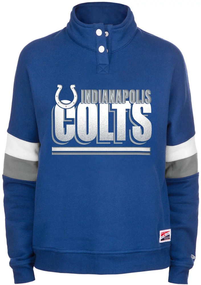 New Era Women's Indianapolis Colts Bi-Blend Mock Neck Sweatshirt with Snap Buttons