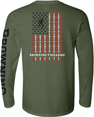 Browning Men's Rifle Bullet Flag Long Sleeve T-shirt