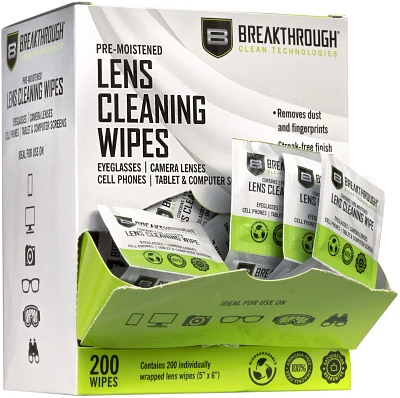 Breakthrough Clean Technologies Multi-Purpose Pre-Moistened Lens Wipes 200-Pack                                                 