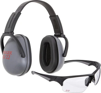Ruger 10/22 Passive Shooting Earmuffs And Safety Glasses Combo                                                                  