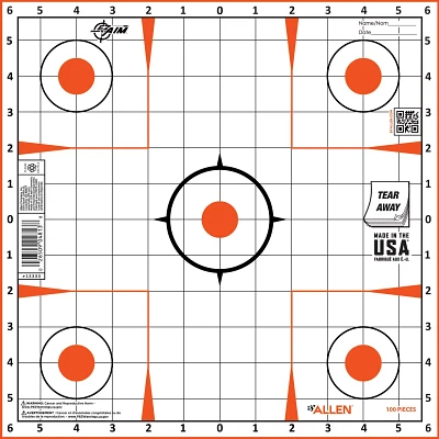 Allen Company EZ Aim Sight-In Grid Paper Shooting Target 100-Pack                                                               