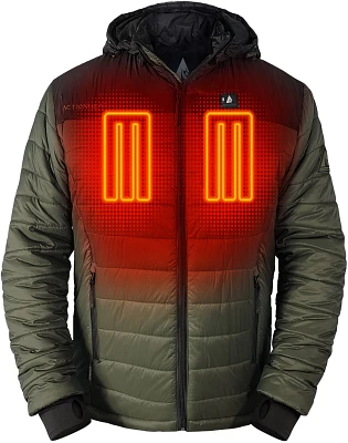 ActionHeat Men's 5V Battery Heated Color Block Hooded Puffer Jacket