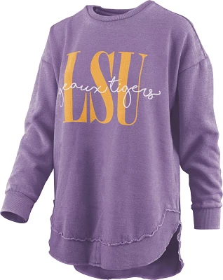 Three Square Women's Louisiana State University Vintage Poncho Fleece Long-Sleeve Shirt