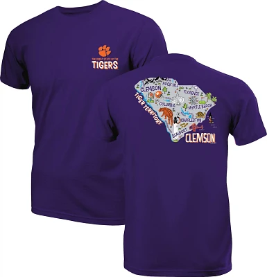 New World Graphics Men's Clemson University Cartoon State T-shirt                                                               