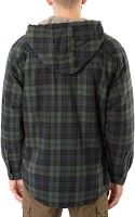 Smith's Workwear Men's Sherpa-Lined Hooded Flannel Shirt Jacket