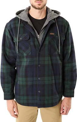 Smith's Workwear Men's Big & Tall Sherpa-Lined Hooded Flannel Shirt Jacket