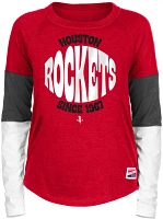 New Era Women's Houston Rockets Bi-Blend Raglan Long Sleeve T-shirt