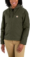 Carhartt Women's Loose Fit Washed Duck Sherpa-Lined Hooded Jacket