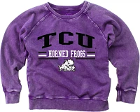 Wes and Willy Boys' Texas Christian University Faded Wash Fleece Crew Sweatshirt