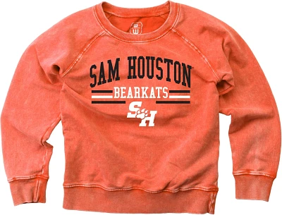 Wes and Willy Boys' Sam Houston State University Faded Wash Fleece Crew Sweatshirt