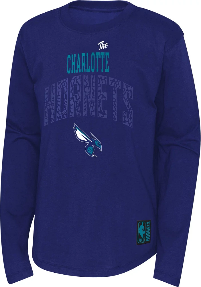 Outerstuff Boys' 4-7 Charlotte Hornets Posterize Long Sleeve T-shirt