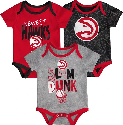 Outerstuff Infants' Atlanta Hawks Slam Dunk Short Sleeve Creeper Set 3-Pack