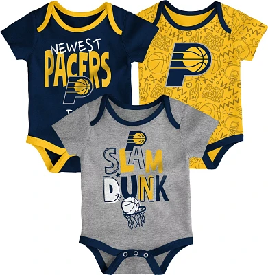 Outerstuff Infants' Indiana Pacers Slam Dunk Short Sleeve Creeper Set 3-Pack
