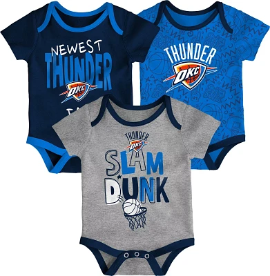 Outerstuff Infants' Oklahoma City Thunder Slam Dunk Short Sleeve Creeper Set 3-Pack