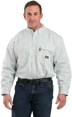 Berne Men's Flame Resistant Button Down Plaid Long Sleeve Work Shirt