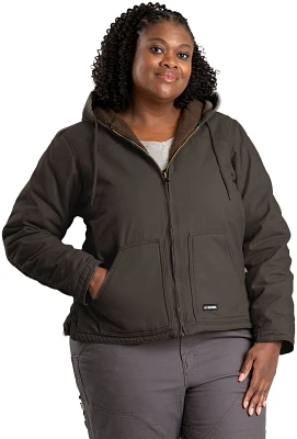 Berne Women's Sherpa-Lined Softstone Duck Hooded Jacket