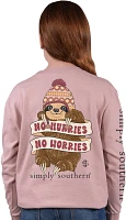 Simply Southern Girls' No Hurries Sloth Long Sleeve T-shirt