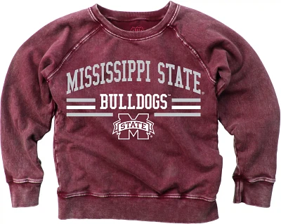 Wes and Willy Boys' Mississippi State University Faded Wash Fleece Crew Sweatshirt