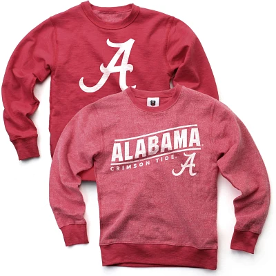 Wes and Willy Boys' University of Alabama Reversible Fleece Crew Pullover