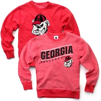 Wes and Willy Boys' University of Georgia Reversible Fleece Crew Sweater